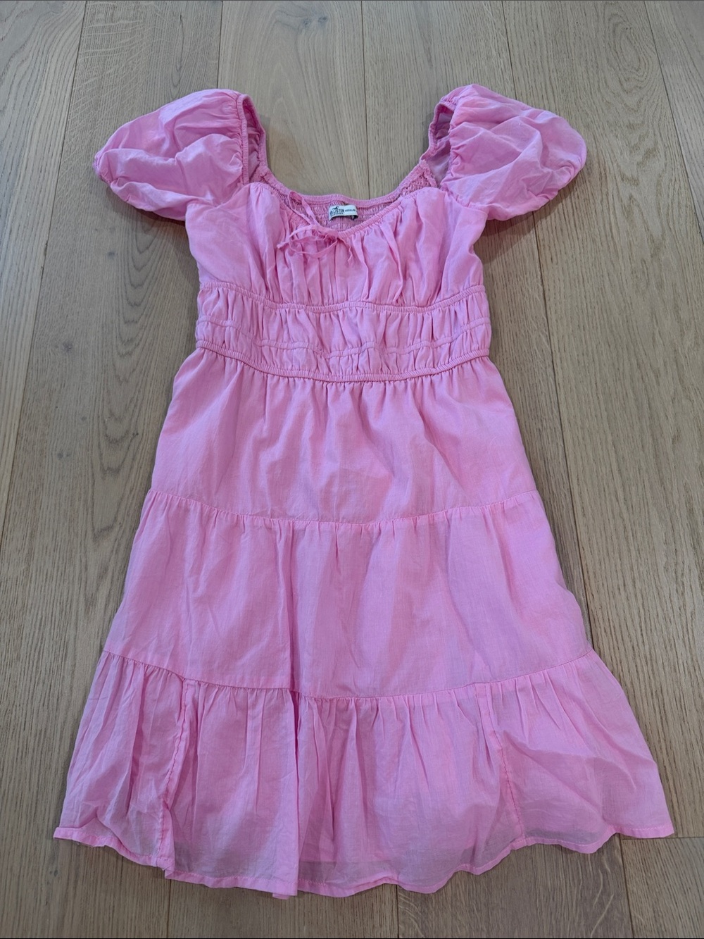 Hollister Pink Cotton Tiered Dress Size Medium